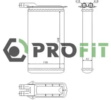 17600820 Радіатор пічки PROFIT підбір по vin на Brocar