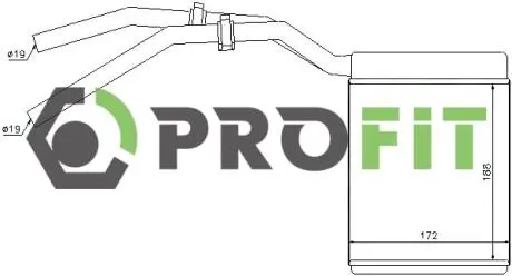 17600434 Радиатор печки PROFIT підбір по vin на Brocar