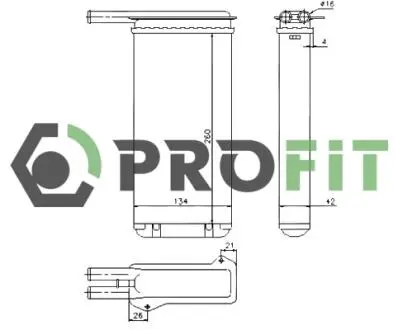 17600431 Радіатор пічки PROFIT підбір по vin на Brocar