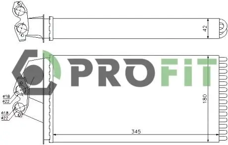 17600309 Радіатор пічки PROFIT підбір по vin на Brocar