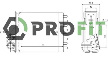 17600085 Радіатор пічки PROFIT підбір по vin на Brocar