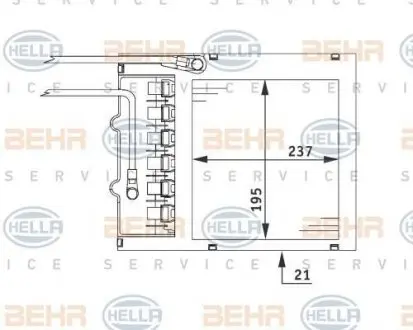 8FH351311151 Радіатор пічки HELLA підбір по vin на Brocar