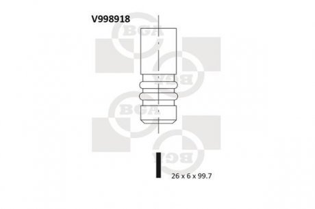 V998918 Клапан впуск. Fiesta/Mazda 2 02- 1.25i BGA подбор по vin на Brocar