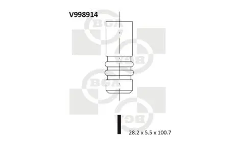 V998914 Клапан двигателя BGA подбор по vin на Brocar