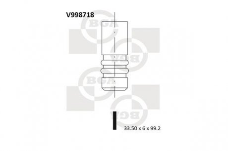 V998718 Клапан двигателя BGA підбір по vin на Brocar