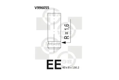 V996055 Клапан двигателя BGA подбор по vin на Brocar