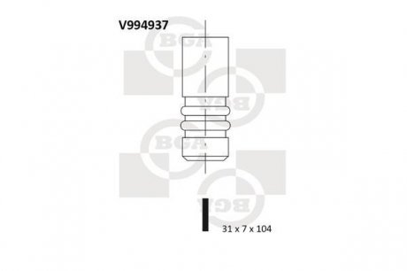 V994937 Клапан двигателя BGA підбір по vin на Brocar