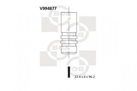 V994877 Клапан двигателя BGA підбір по vin на Brocar