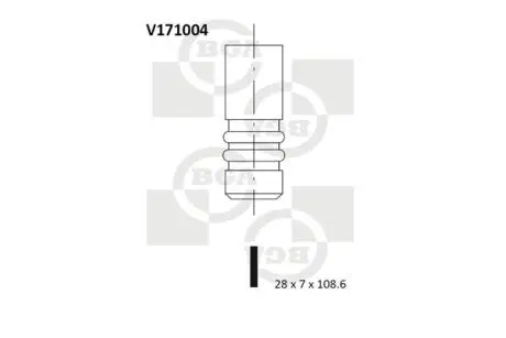 V171004 Клапан двигателя BGA подбор по vin на Brocar