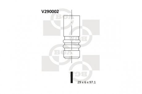 V290002 Клапан двигателя BGA подбор по vin на Brocar
