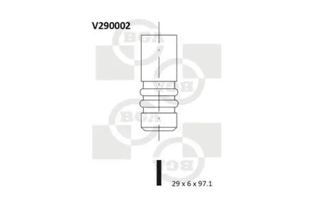 V290002 Клапан двигуна BGA підбір по vin на Brocar