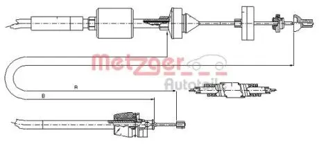 102843 Трос зчеплення METZGER підбір по vin на Brocar