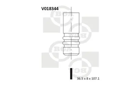 V018344 Клапан двигуна BGA підбір по vin на Brocar