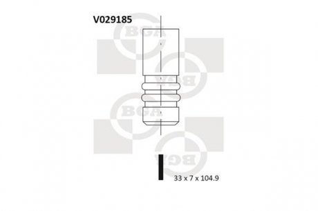 V029185 Клапан двигателя BGA підбір по vin на Brocar