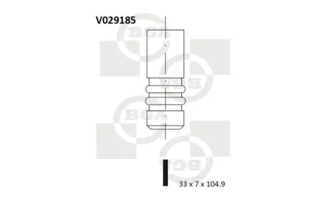 V029185 Клапан двигуна BGA підбір по vin на Brocar
