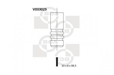 V033023 Клапан двигуна BGA підбір по vin на Brocar