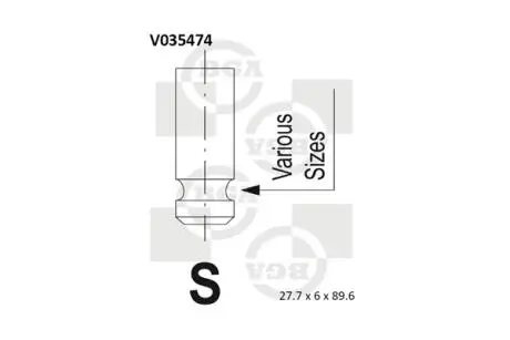 V035474 Клапан двигуна BGA підбір по vin на Brocar