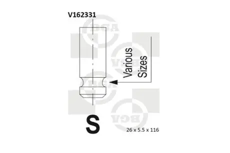V162331 Клапан двигателя BGA подбор по vin на Brocar