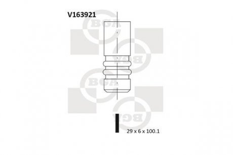 V163921 Клапан двигателя BGA підбір по vin на Brocar