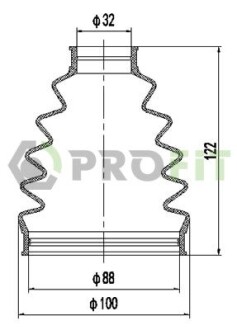 27100050XLB Пильник ШРУС PROFIT підбір по vin на Brocar