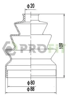 28100023XLB Пильник ШРУС PROFIT підбір по vin на Brocar