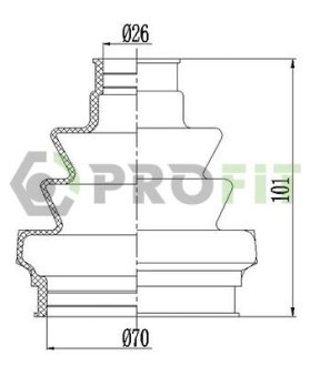 28100021XLB Пильник ШРУС PROFIT підбір по vin на Brocar