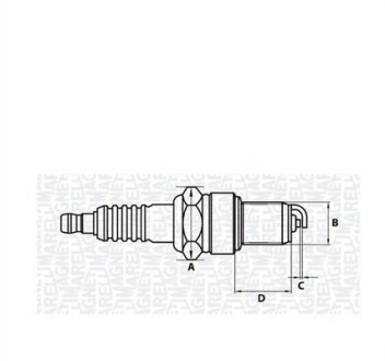 062000771304 Свічка зпалювання CT6FMR ВАЗ 2108-099, DAEWOO LANOS 1.5 (вир-во MAGNETI MARELLI) MAGNETI MARELLI підбір по vin на Brocar