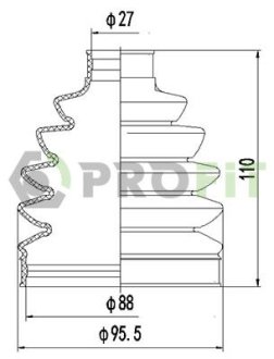 27100049XLB Пильник ШРУС PROFIT підбір по vin на Brocar