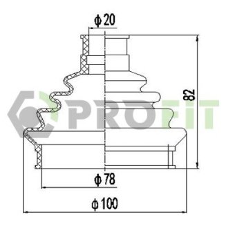 27100029XLB Пильник ШРУС PROFIT підбір по vin на Brocar