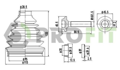 27100031XLB Пильник ШРУС PROFIT підбір по vin на Brocar