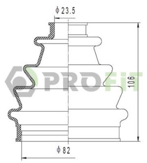 27100042XLB Пильник ШРУС PROFIT підбір по vin на Brocar