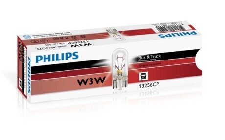 13256CP Автолампа Philips 13256cp Standard W3W W2,1x9,5d 3 W прозрачная PHILIPS підбір по vin на Brocar