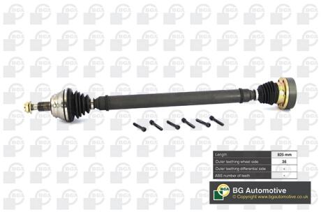 DS9618R Піввісь Golf / Octavia 1.6-2.0 97-09 (36z/825mm) Пр. BGA підбір по vin на Brocar