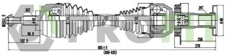 27303046 Полуось PROFIT подбор по vin на Brocar