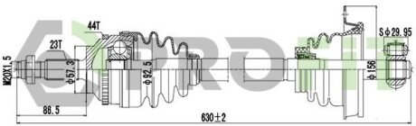 27300865 Піввісь PROFIT підбір по vin на Brocar
