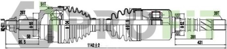 27300862 Полуось PROFIT подбор по vin на Brocar