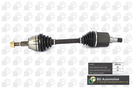 DS2350L Піввісь Focus / C-Max 1.6 TDCi 10-16 (27/26) 640mm Л. BGA підбір по vin на Brocar