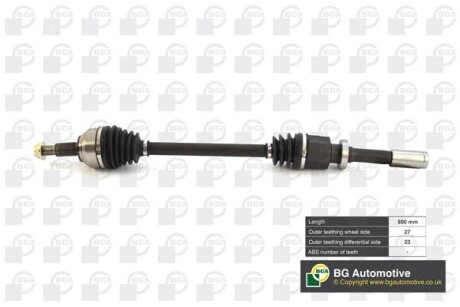 DS7326R Полуось Laguna 01- (27/23) 800mm Пр. BGA підбір по vin на Brocar