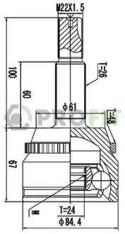 27103071 Шрус PROFIT подбор по vin на Brocar