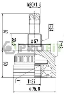 27101367 Шрус PROFIT підбір по vin на Brocar