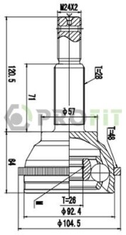 27101565 Шрус PROFIT підбір по vin на Brocar