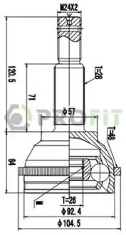 27101565 Шрус PROFIT підбір по vin на Brocar