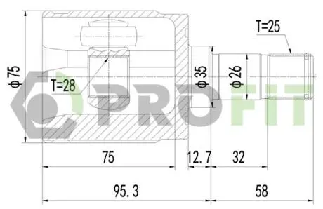 28102061 Шрус PROFIT подбор по vin на Brocar