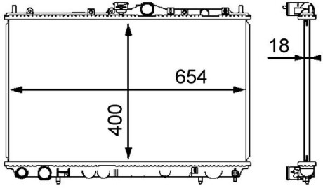 CR549000S Радиатор охлаждения Mitsubishi Carisma 1.6/1.8 97-06 MAHLE / KNECHT підбір по vin на Brocar