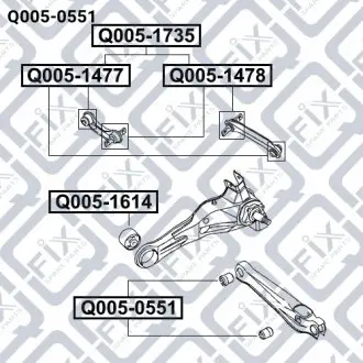 Q0050551 САЙЛЕНТБЛОК ЗАДНЬОЇ ПОПЕРЕЧНОЇ ТЯГИ Q-FIX підбір по vin на Brocar