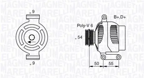 063358061010 Генератор 063358061010 MAGNETI MARELLI MAGNETI MARELLI подбор по vin на Brocar