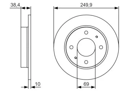 0986479S84 Гальмівний диск BOSCH BOSCH підбір по vin на Brocar
