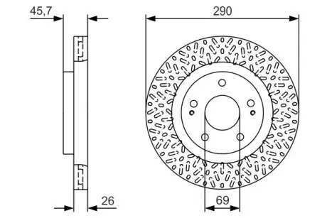 0986479U80 Гальмівний диск BOSCH підбір по vin на Brocar