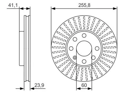 0986479R76 Диск тормозной перед. (вентил.) OPEL Astra G (256*24) BOSCH подбор по vin на Brocar