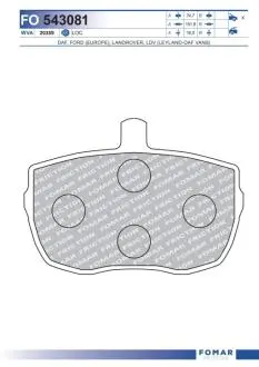 FO543081 Колодки гальмівні дискові FOMAR підбір по vin на Brocar